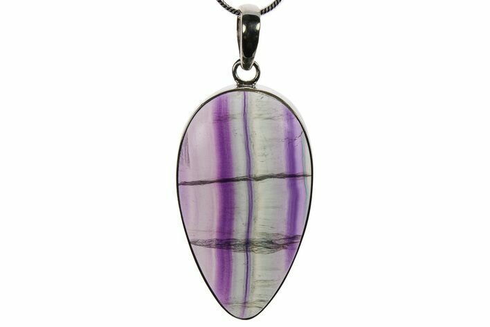 Banded Fluorite Pendant (Necklace) - Sterling Silver #267156